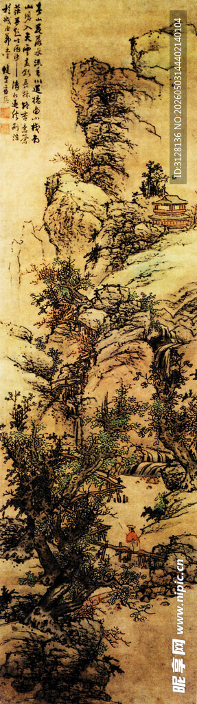 传统水墨山水国画作品