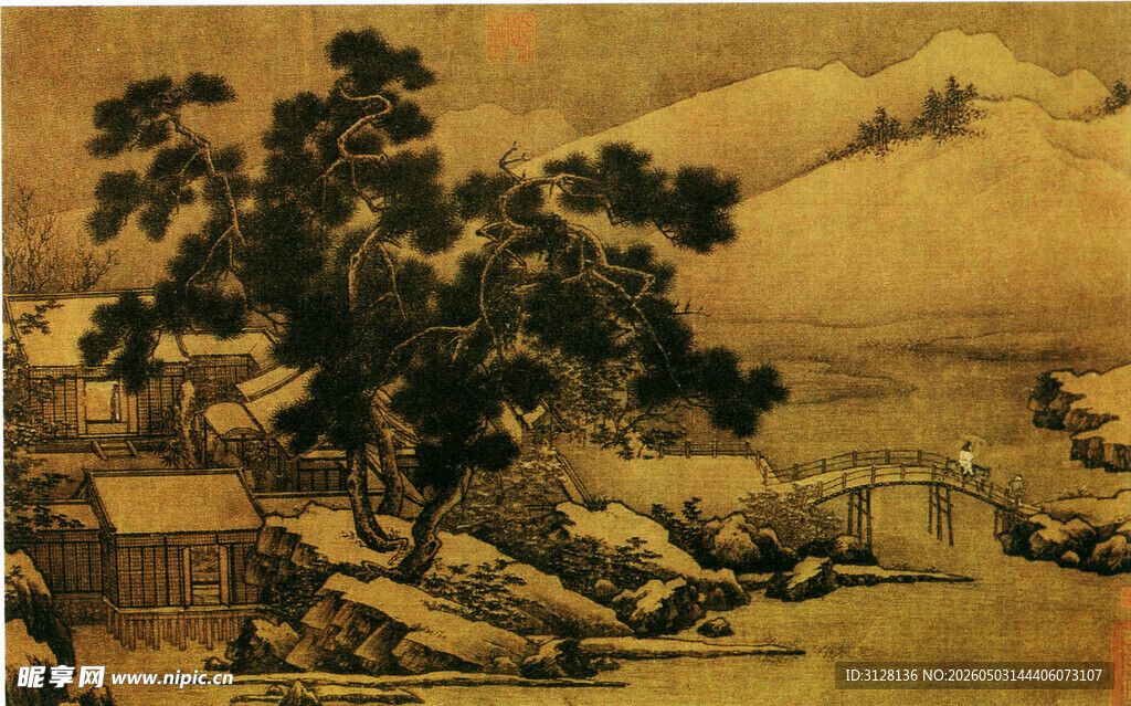 古代山水风景图
