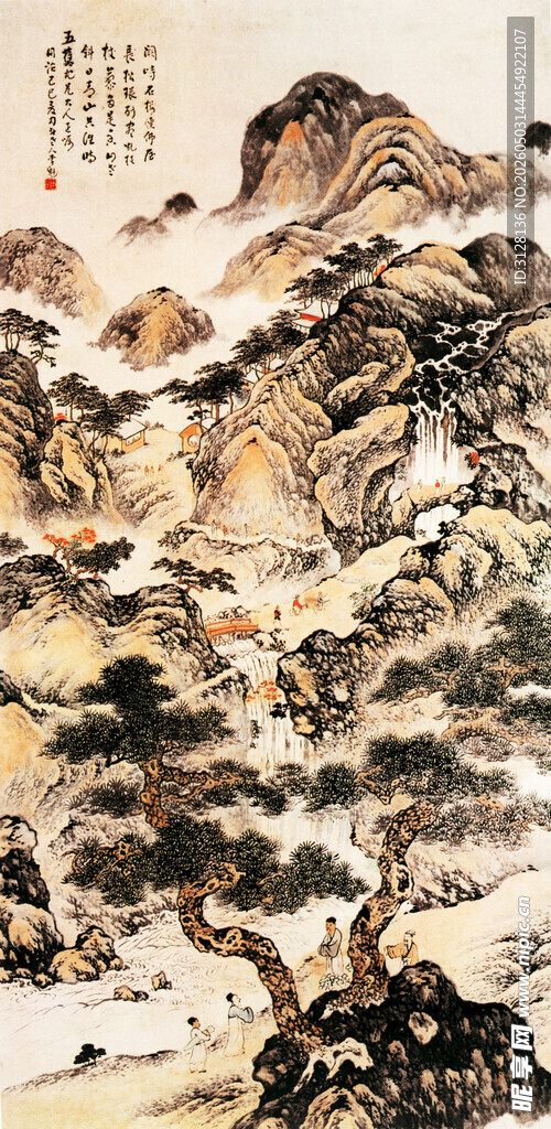 水墨山水国画风景图