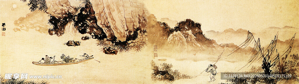 水墨山水国画意境图