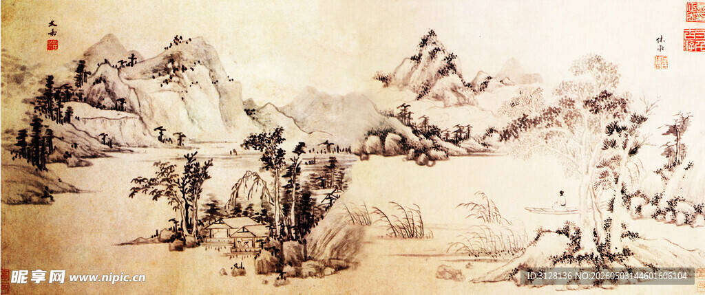 水墨山水国画风景