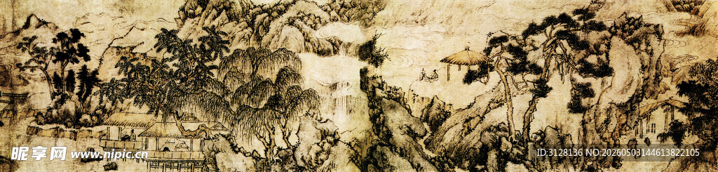 古代山水画卷景