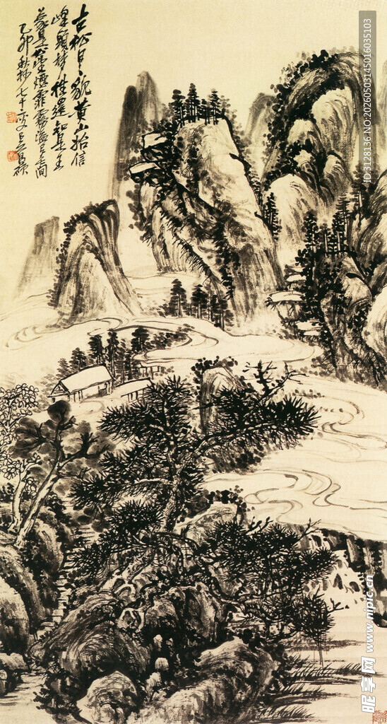 石山松图