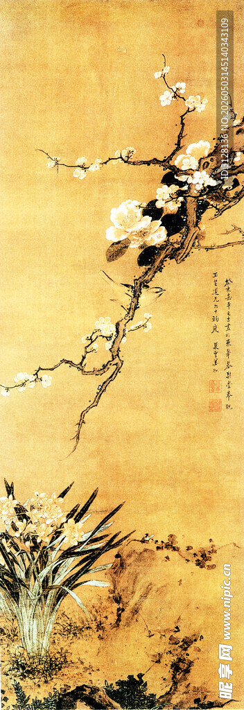 水仙梅花图