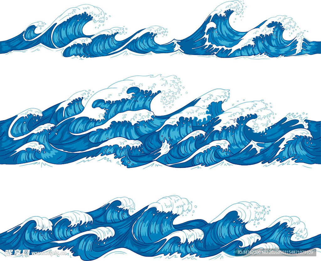蓝色海浪素材