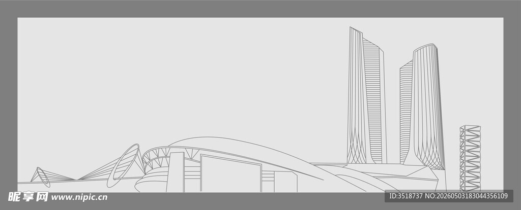城市线描图