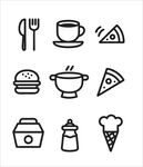简约食物与餐具图标集合