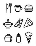 简约食物餐具图标集合