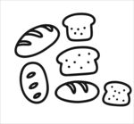 手绘面包图标集合