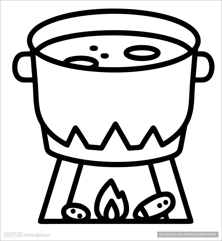 炉火上的烹饪大锅