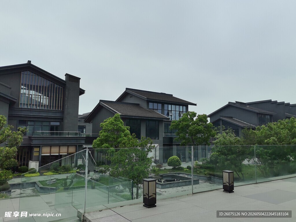 中式风格建筑群景观