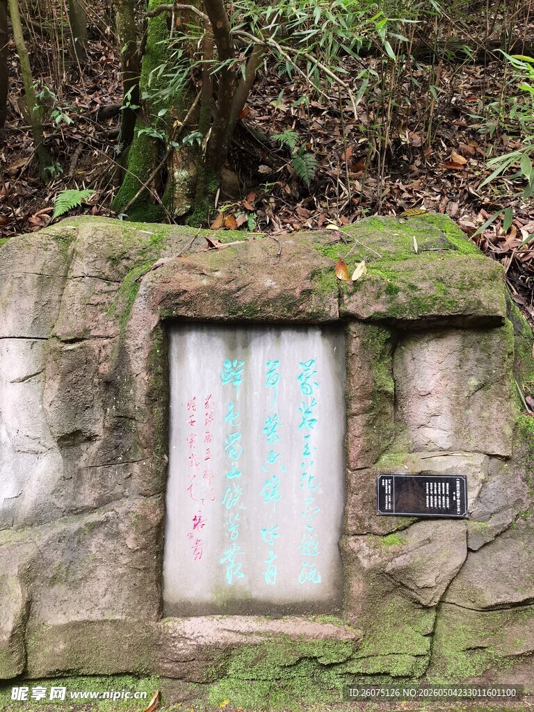 岩壁中的神秘石碑