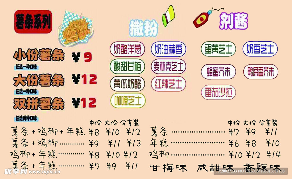 营养成分表展示