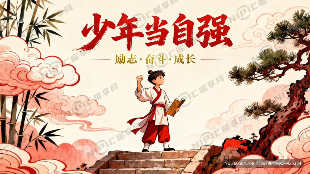 背景 少年当自强主题  正能量