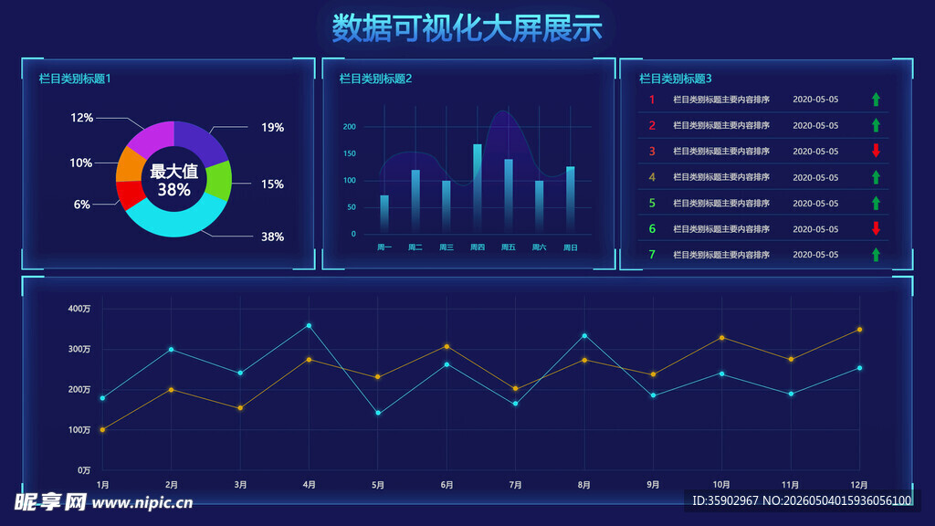 科技风数据可视化界面