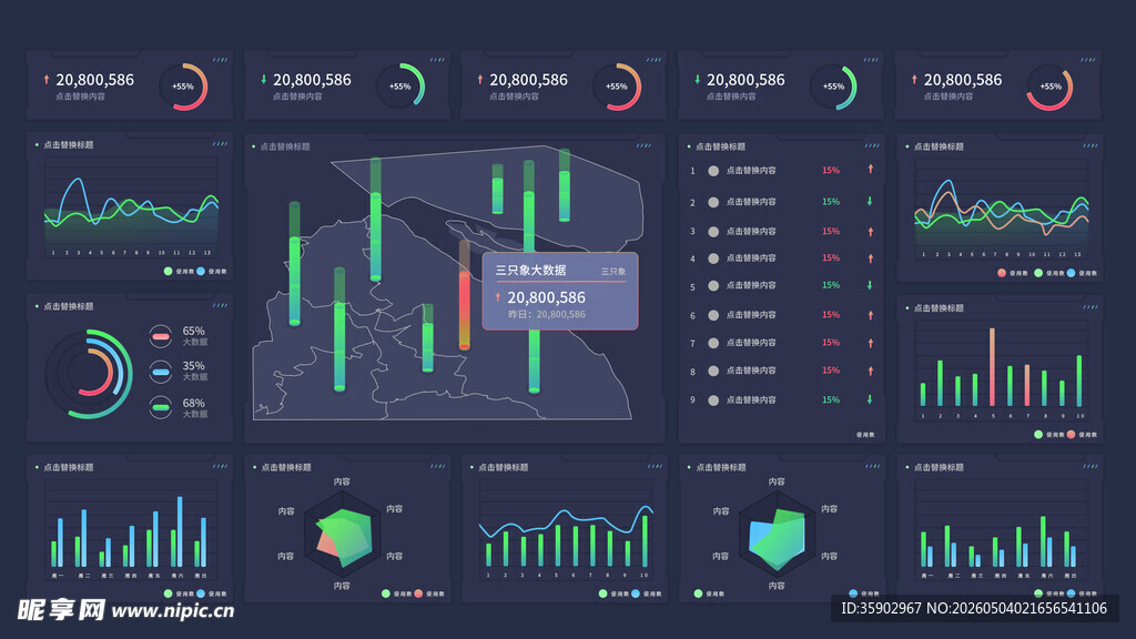 科技风金融数据可视化图表