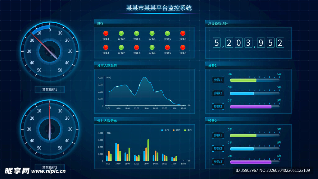 科技风数据仪表盘界面