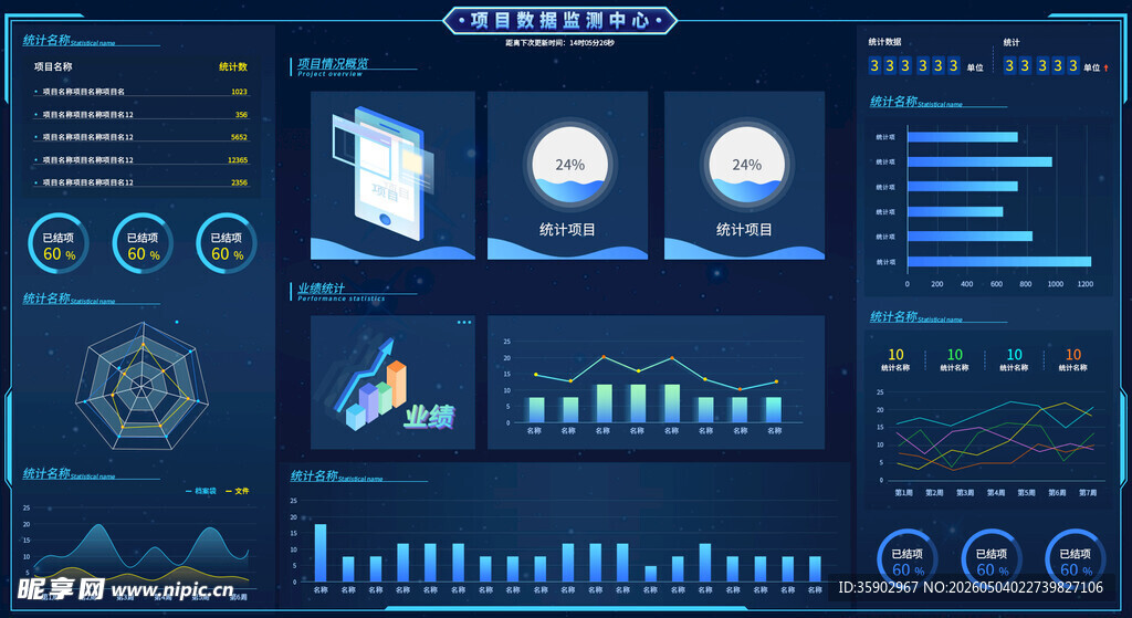 科技风数据可视化界面