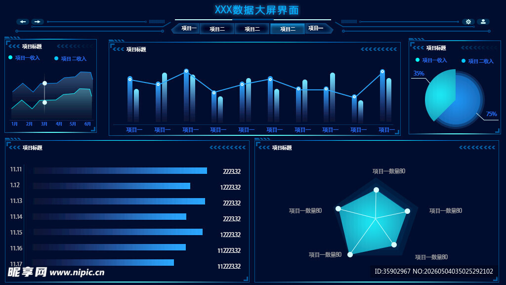 科技感数据可视化界面