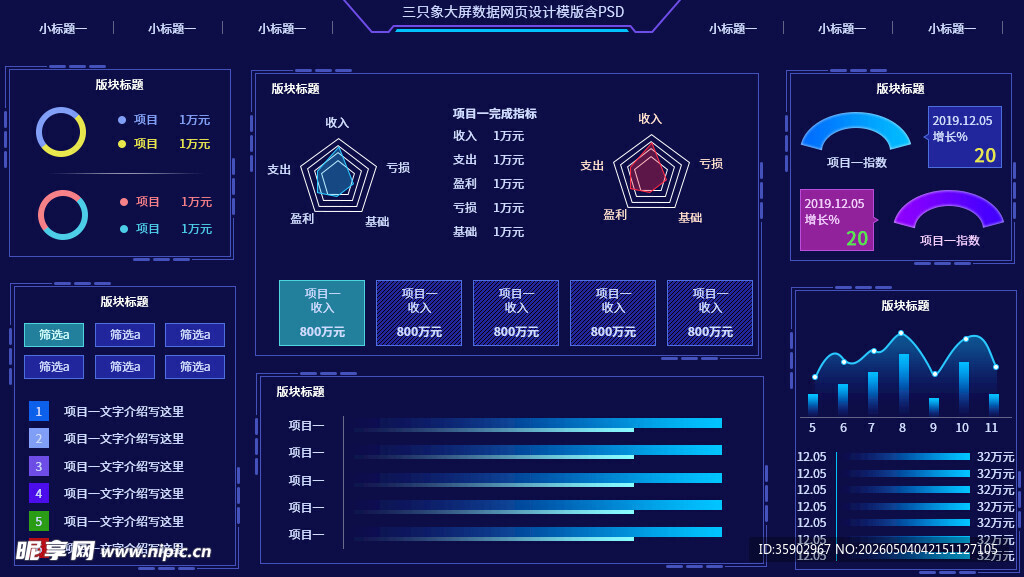 炫酷数据可视化界面