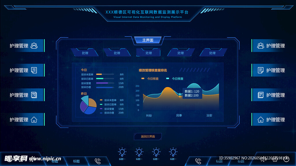 科技风数据可视化界面