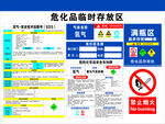 危化品临时存放区标识牌氮气