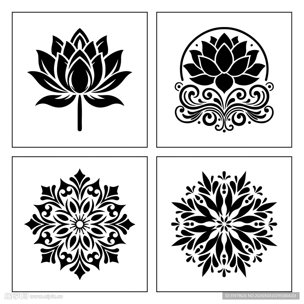 莲花纹样图集