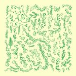 绿色植物手绘图案素材