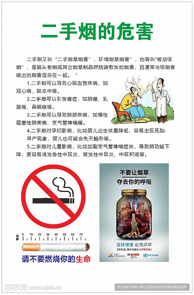 二手烟危害科普海报