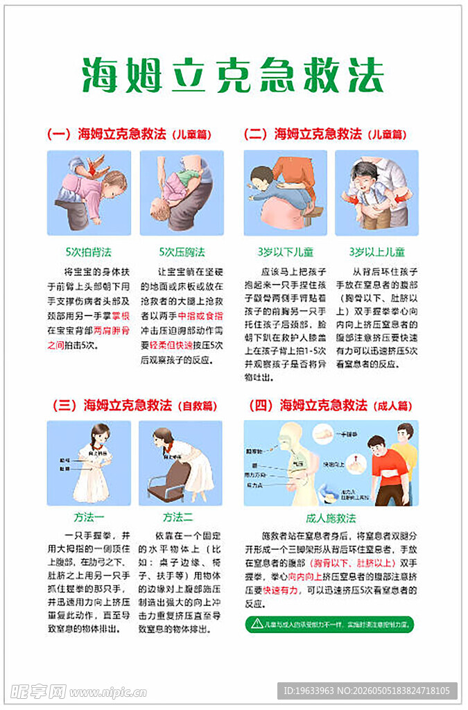 海姆立克急救法科普海报