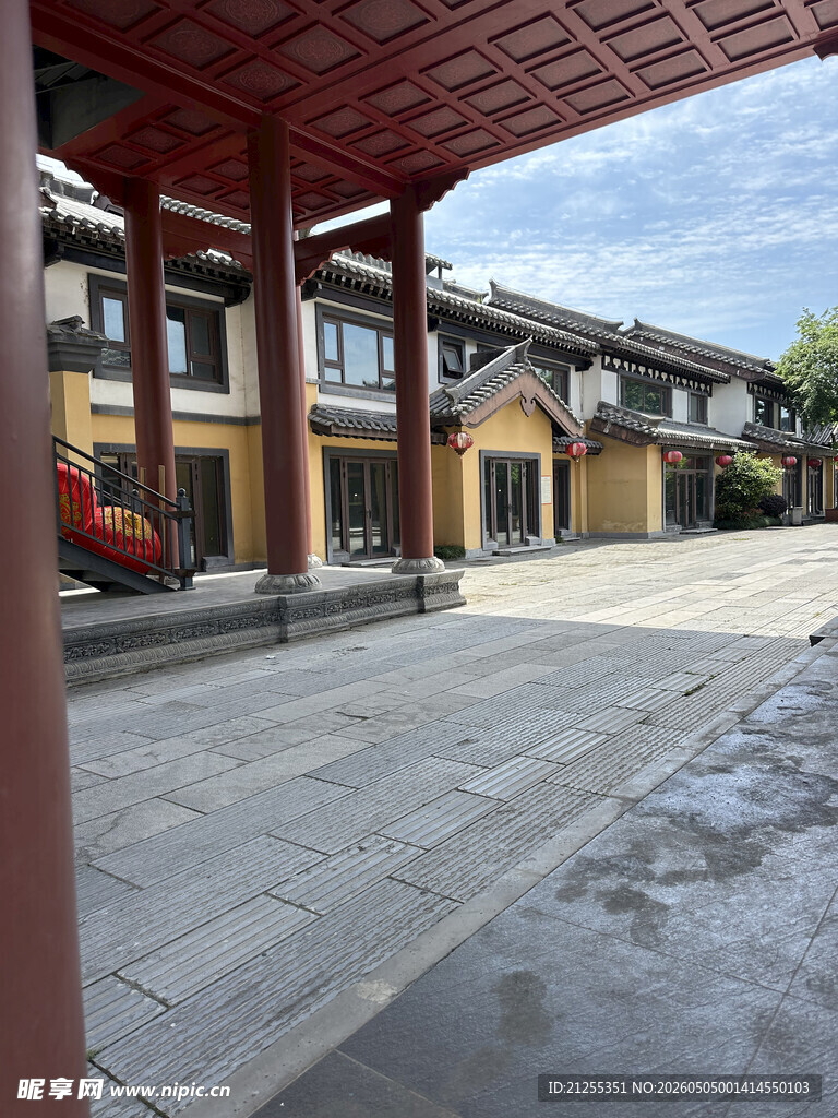中式庭院建筑景观一角