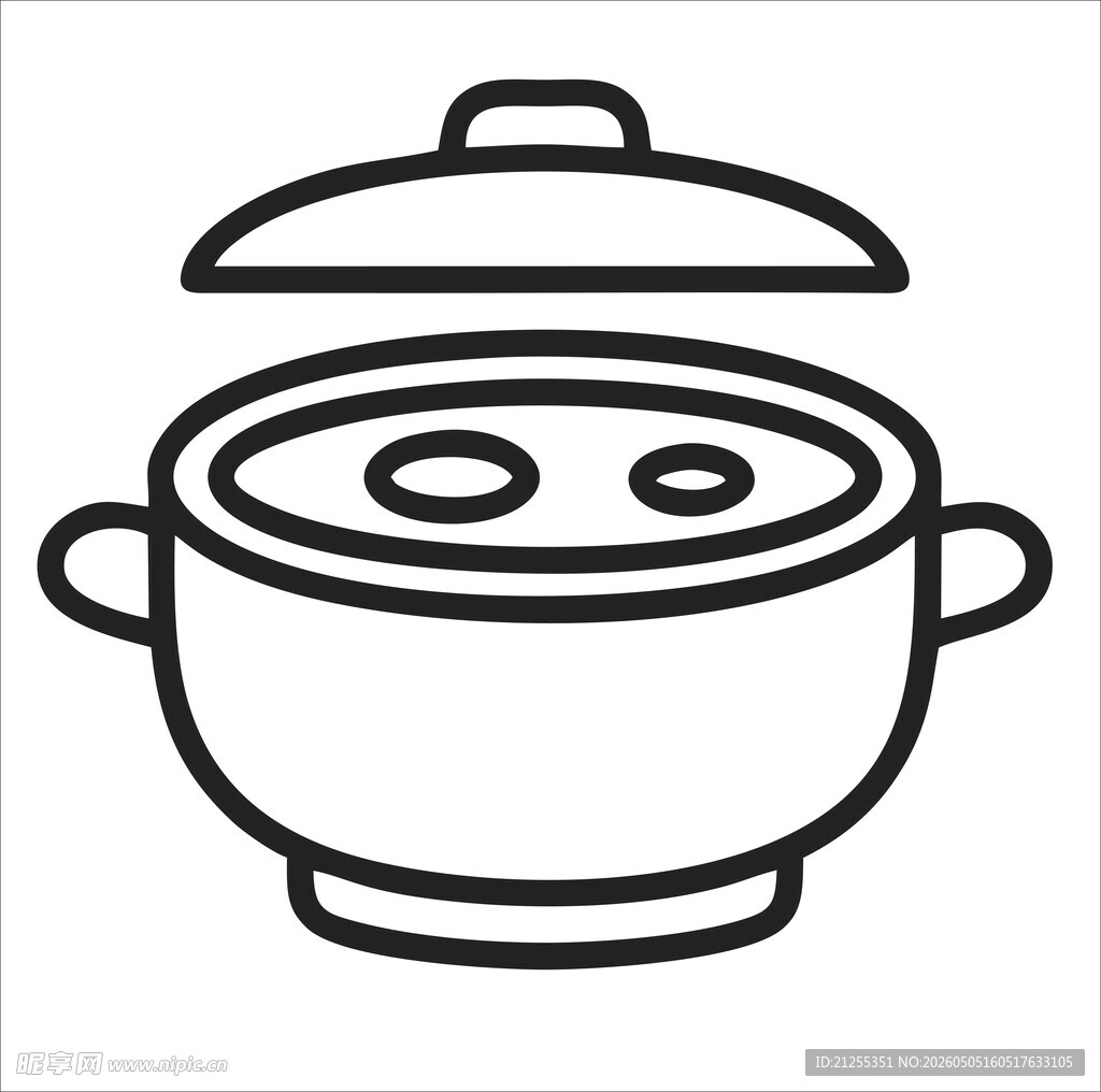 简约线条炖锅图标