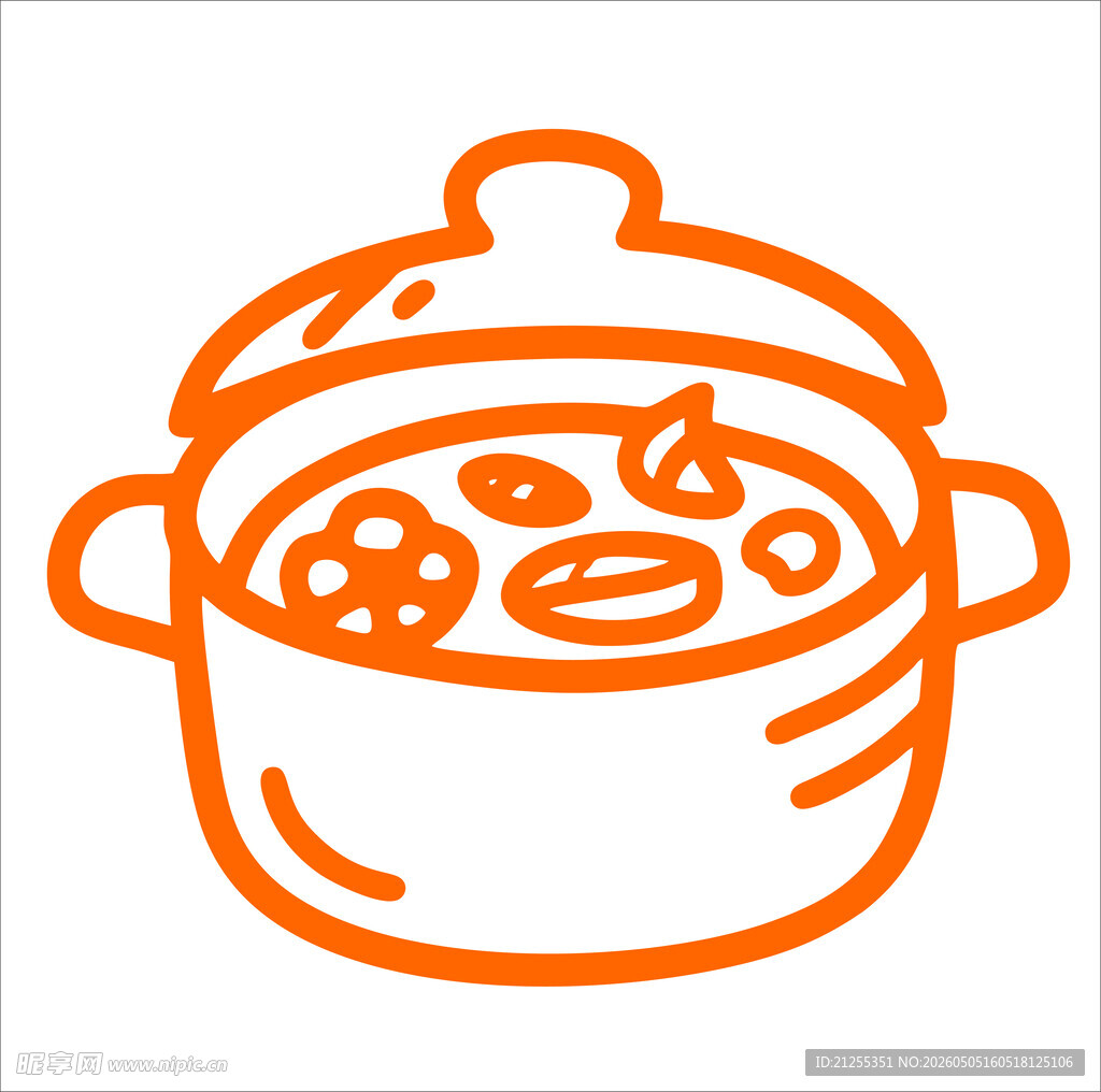 简约线条炖锅图标