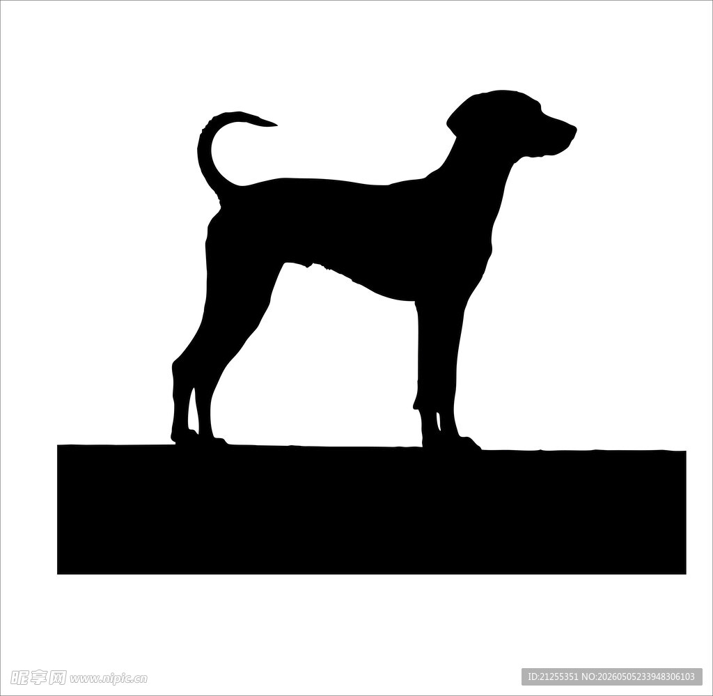 站立的猎犬剪影