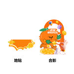 橙子卡通形象贴纸组合合影地贴橙