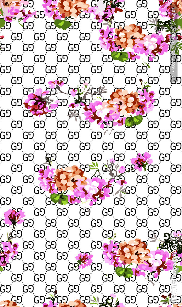 花卉图案无缝背景图