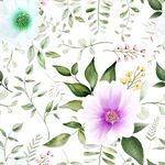 水彩花卉植物无缝图案