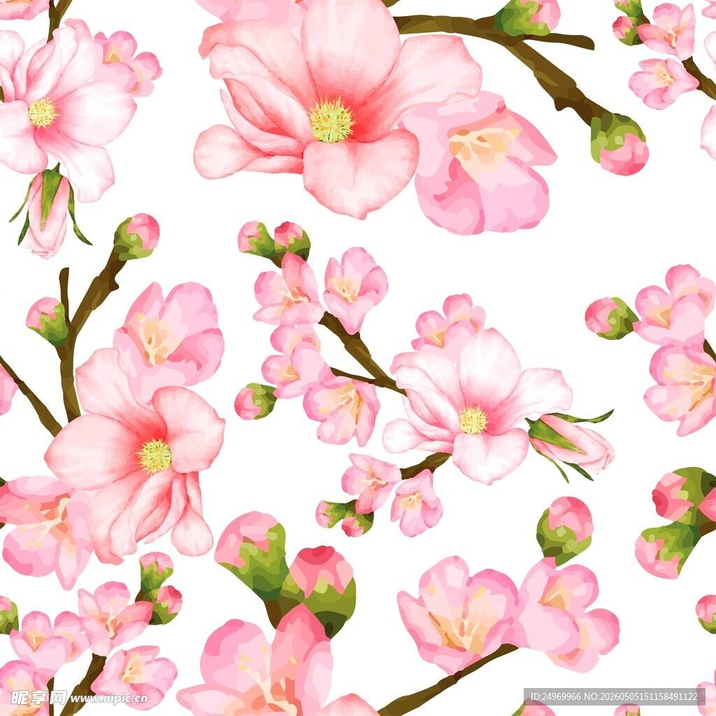 粉色烂漫樱花图案设计