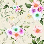 花卉植物图案的清新背景图