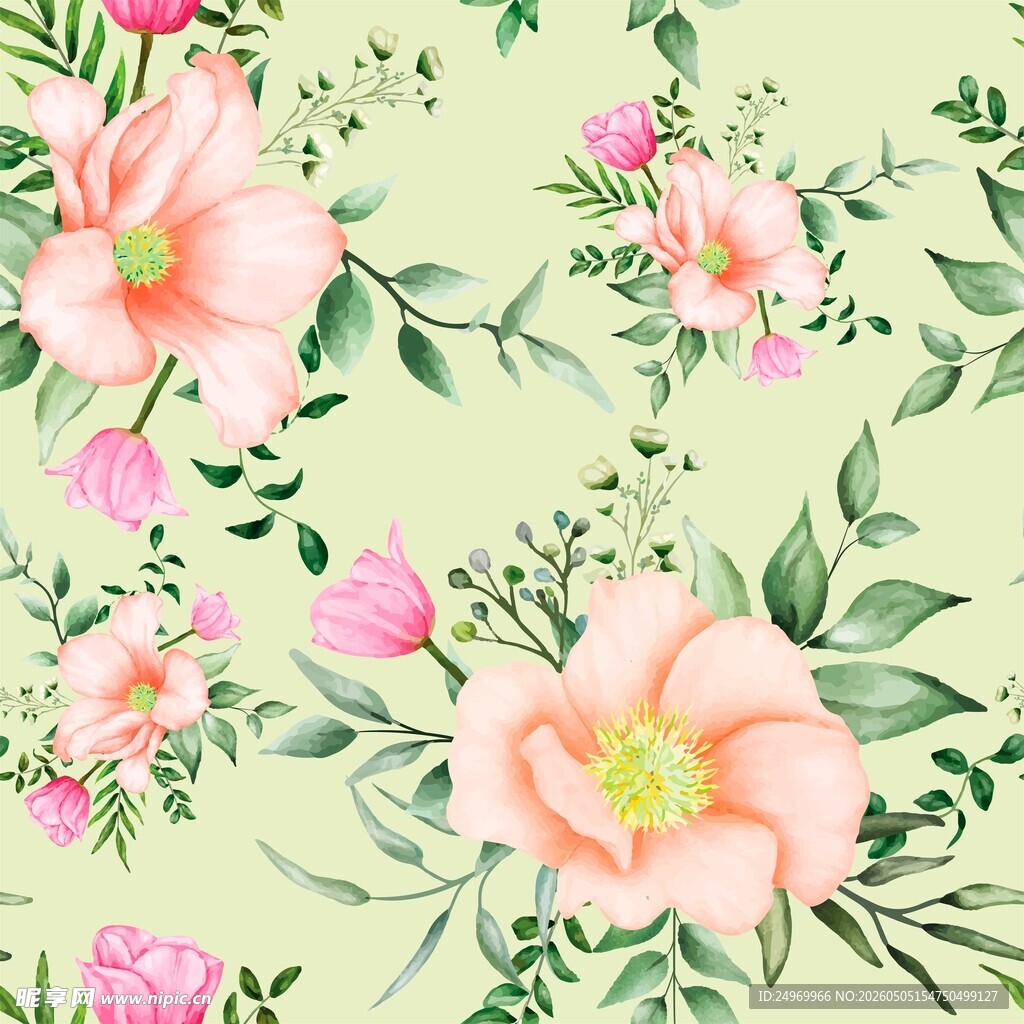 清新花卉图案背景