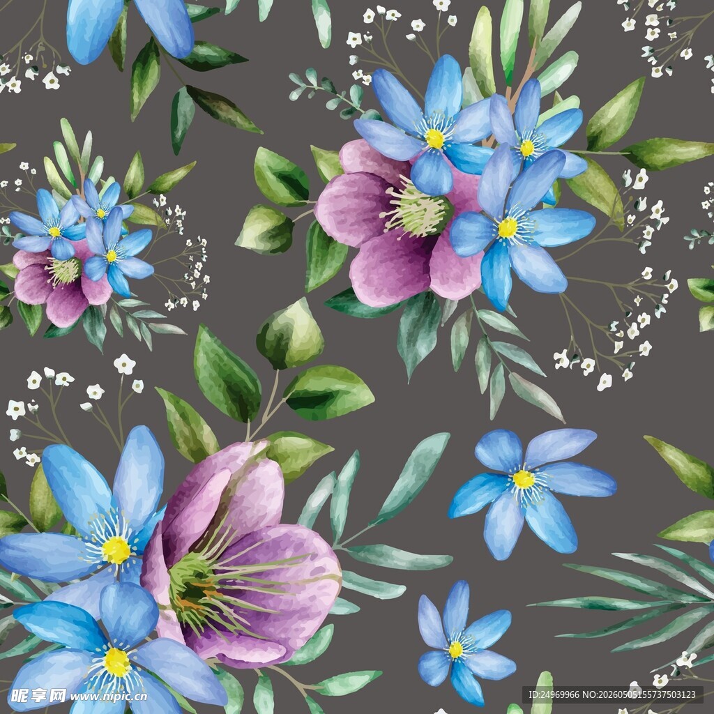 花卉水彩画