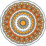 圆形民族风花纹装饰图案