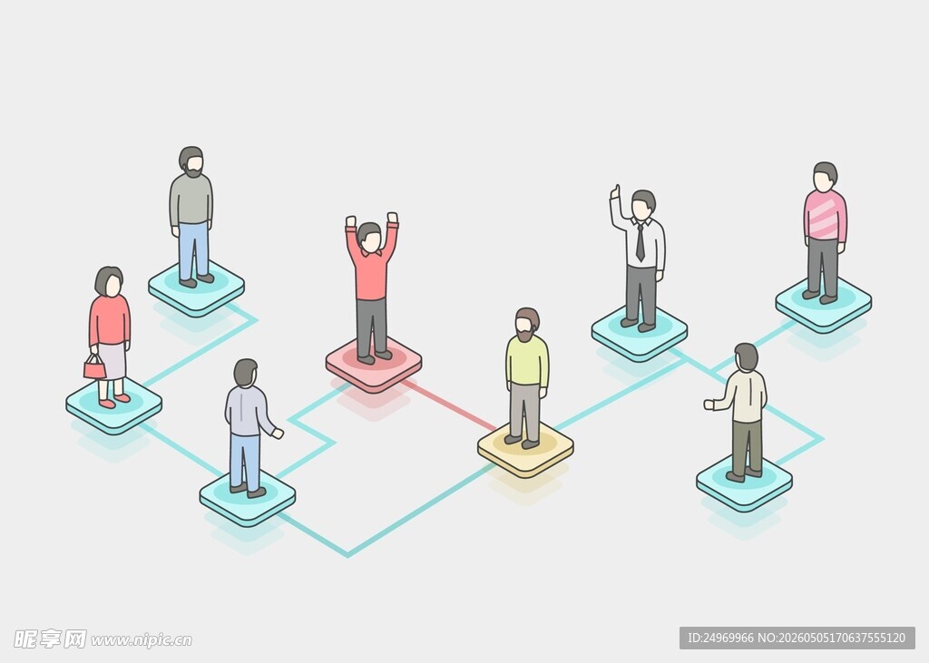 人际网络连接示意图