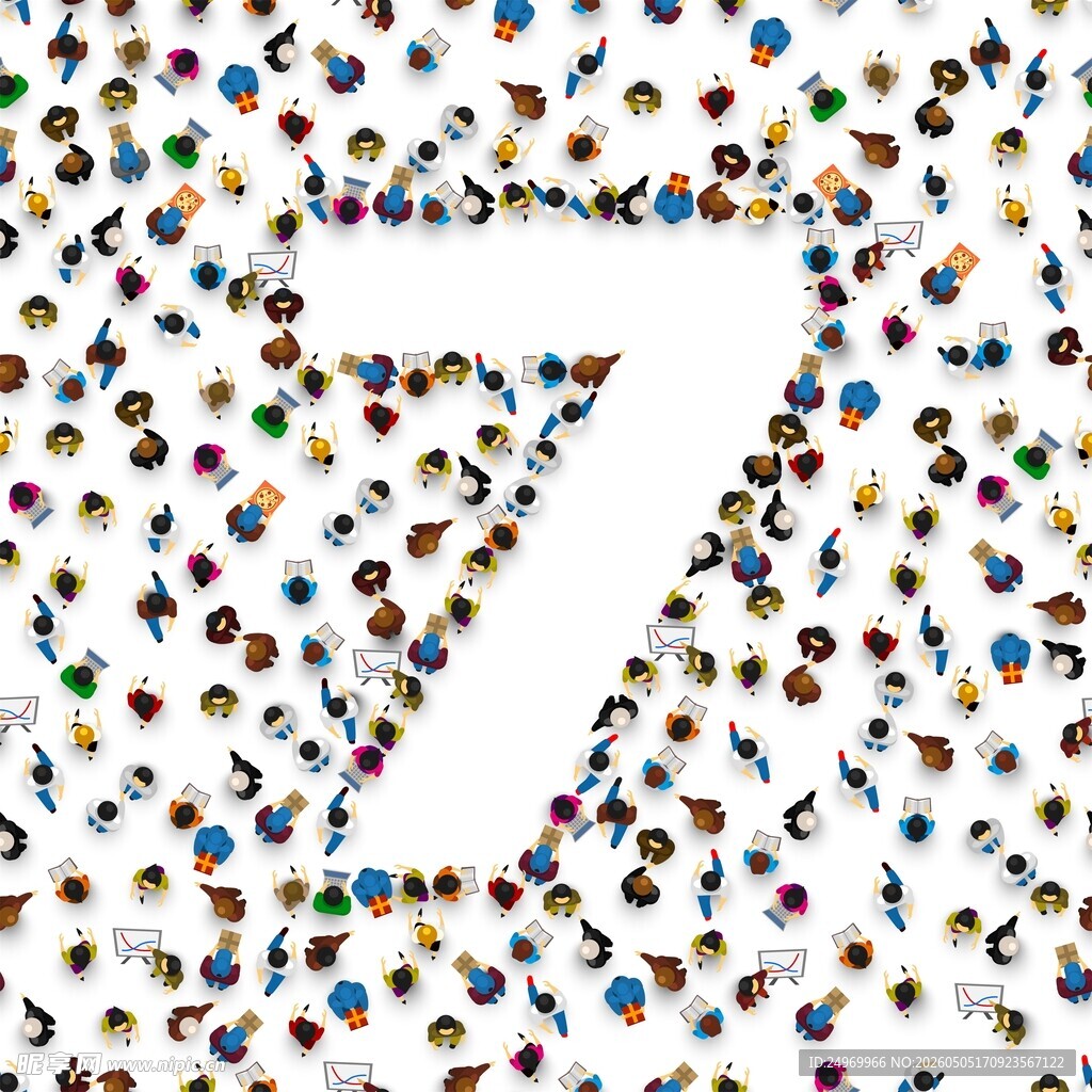 数字7由众多头像组成