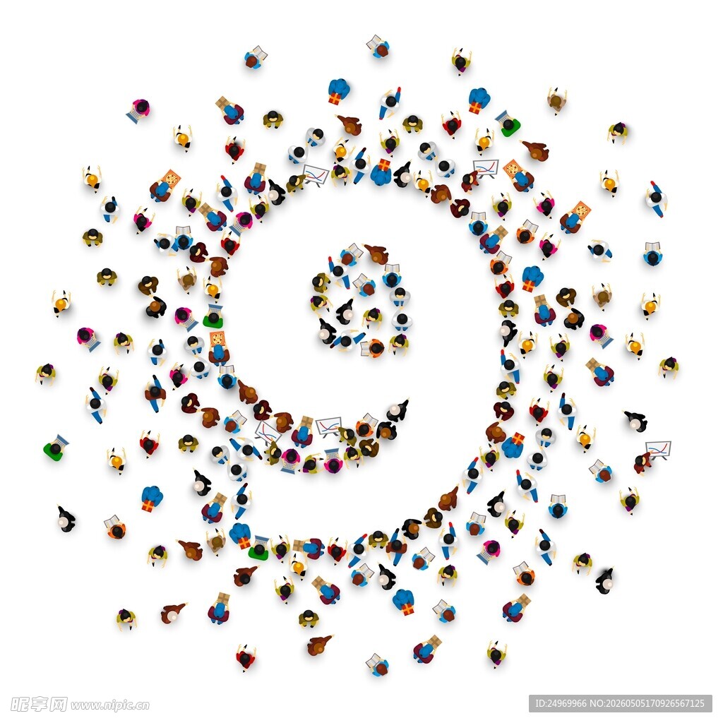 人群组成的数字9图案