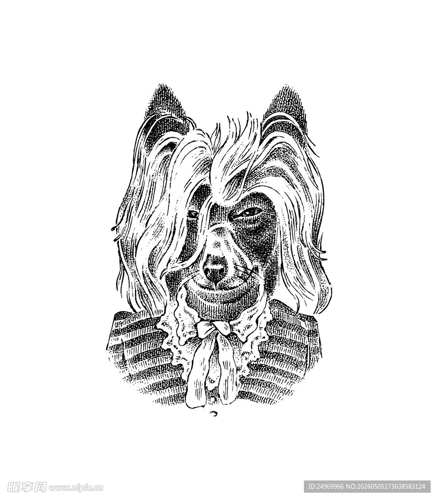 银质长毛犬造型饰品