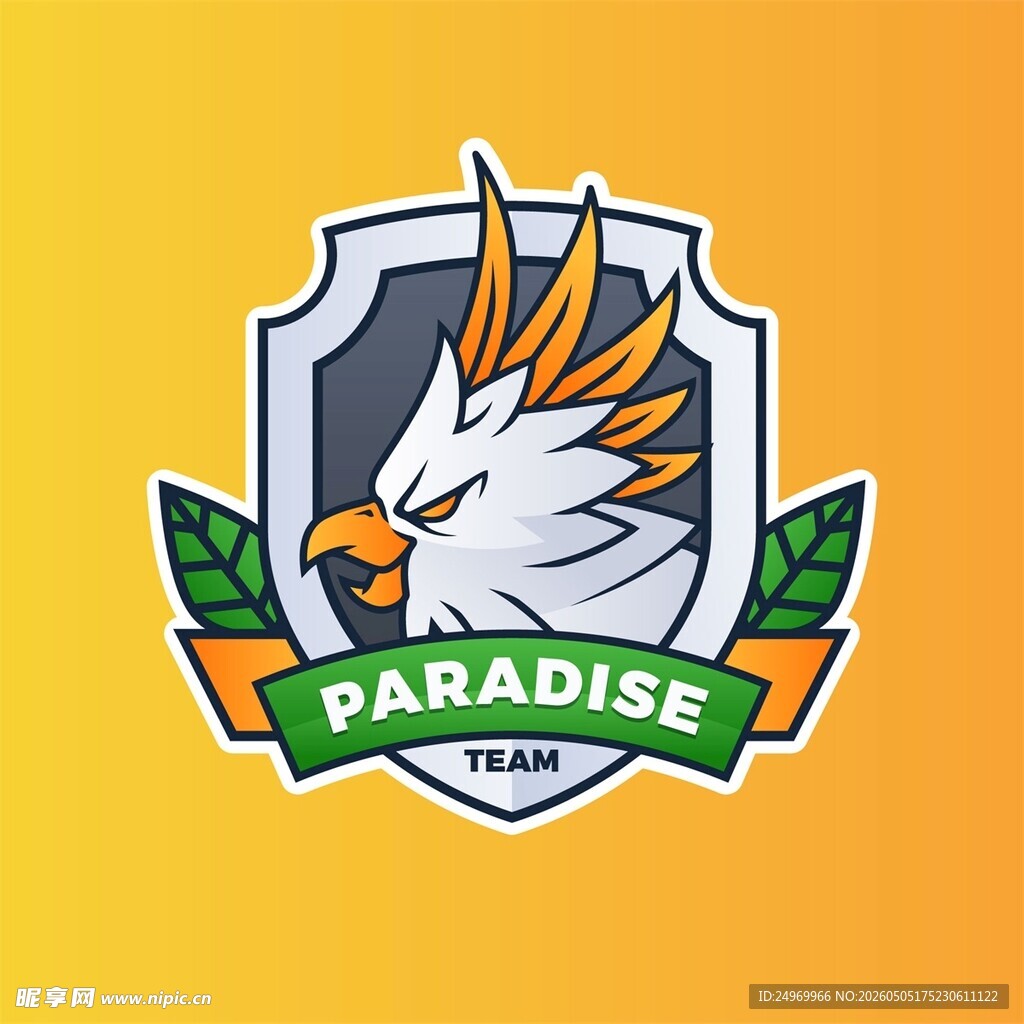 天堂主题鹰徽标志设计
