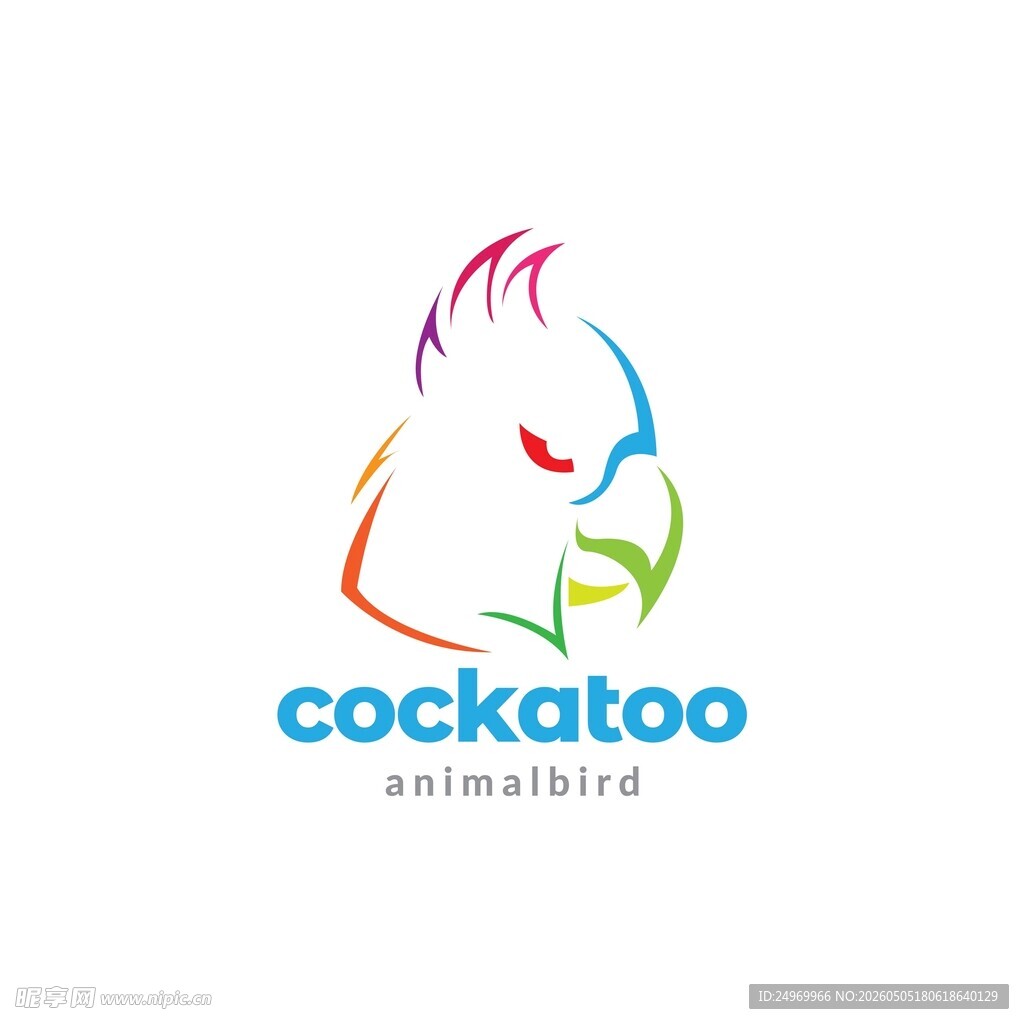 彩色鹦鹉logo设计