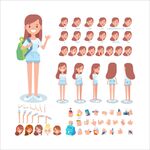 卡通女孩角色设计素材