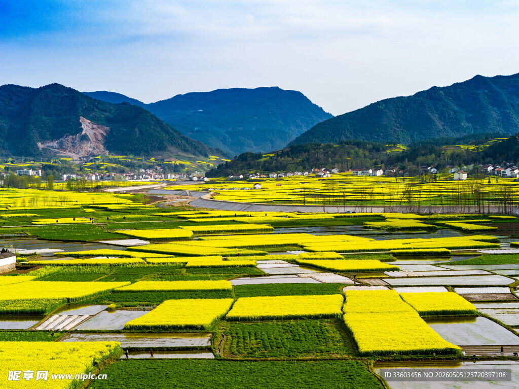 春日田园风光美景如画